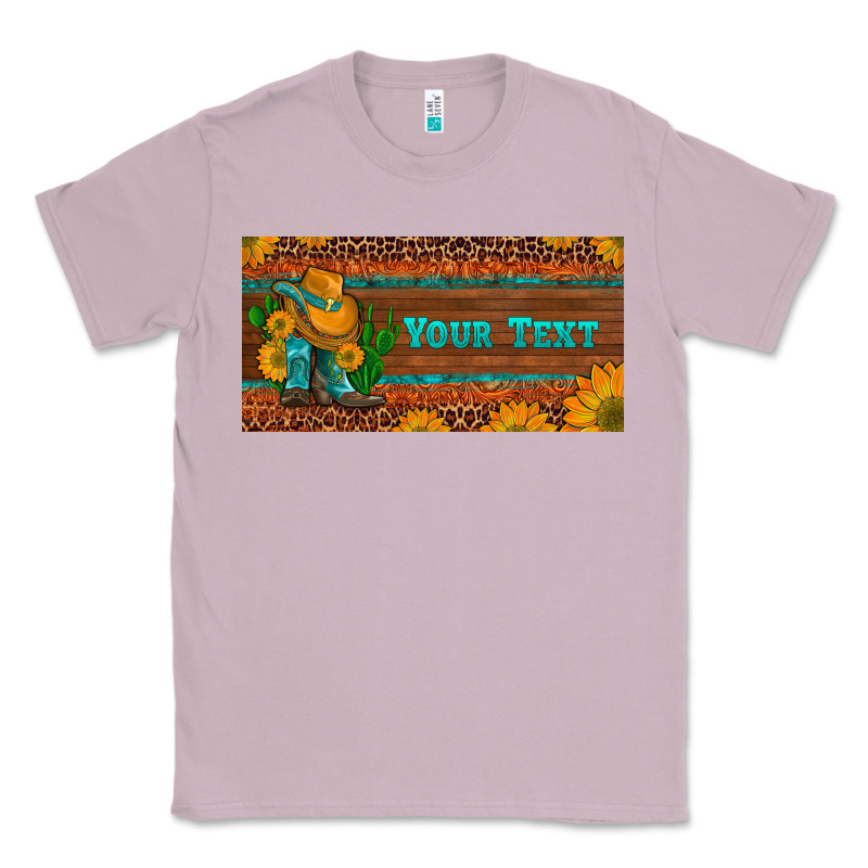 Preview Custom Cowboy Boots Sunflowers And Cactus License Plate Classic Tee by Artiststas | Teevron
