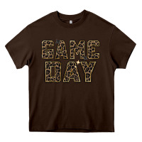 Chocolate Brown game day leopard Heavy Core Tee - Zillion Design Studio