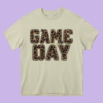 Game Day Leopard Heavy Core Tee Designed By Zillion Design Studio