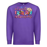 Purple i'm reading fuck off respectfully Premium Sweatshirt - Artiststas