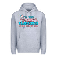 Heather Grey im scary transgender the media warned you about Premium Hoodie - JahusDesignShop