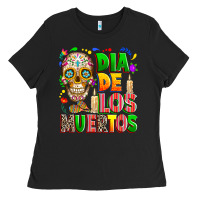 Black Dia de los muertos Ladies Tee - RanaPortraitStore