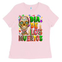 Bubblegum Pink Dia de los muertos Ladies Tee - RanaPortraitStore