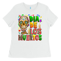 White Dia de los muertos Ladies Tee - RanaPortraitStore