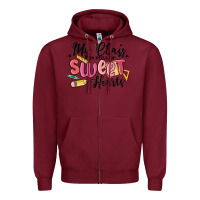 Burgundy my class is full of sweethearts Zipper Hoodie - MaliasSmallBusiness