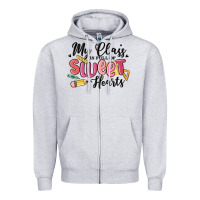 Heather Grey my class is full of sweethearts Zipper Hoodie - MaliasSmallBusiness