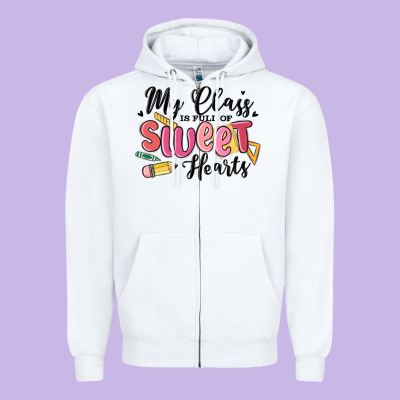 My Class Is Full Of Sweethearts Zipper Hoodie Designed By Maliassmallbusiness