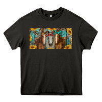 Asphalt horses with leopard and sunflowers Heavy Core Tee - RanaPortraitStore
