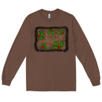 Chestnut christmas plaid leopard mistletoe background Long Sleeve Tee - BarkalooDesign
