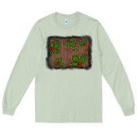 Matcha christmas plaid leopard mistletoe background Long Sleeve Tee - BarkalooDesign