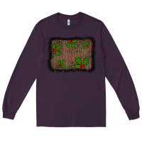 Plum christmas plaid leopard mistletoe background Long Sleeve Tee - BarkalooDesign