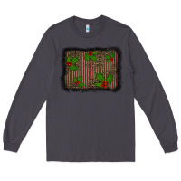 Smoke christmas plaid leopard mistletoe background Long Sleeve Tee - BarkalooDesign
