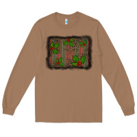 Toasted Coconut christmas plaid leopard mistletoe background Long Sleeve Tee - BarkalooDesign