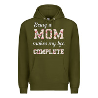Army Green Being A Mom Makes My Life Complete For dark Premium Hoodie - Bettercallsaul