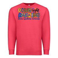 Cardinal down right amazing down syndrome awareness Premium Sweatshirt - Artiststas