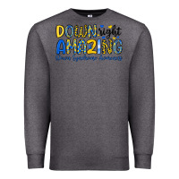 Charcoal Heather down right amazing down syndrome awareness Premium Sweatshirt - Artiststas