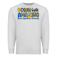 Dove Grey down right amazing down syndrome awareness Premium Sweatshirt - Artiststas