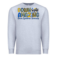 Heather Grey down right amazing down syndrome awareness Premium Sweatshirt - Artiststas