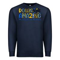 Navy down right amazing down syndrome awareness Premium Sweatshirt - Artiststas