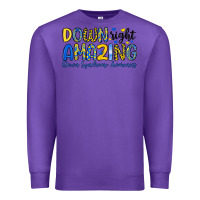 Purple down right amazing down syndrome awareness Premium Sweatshirt - Artiststas