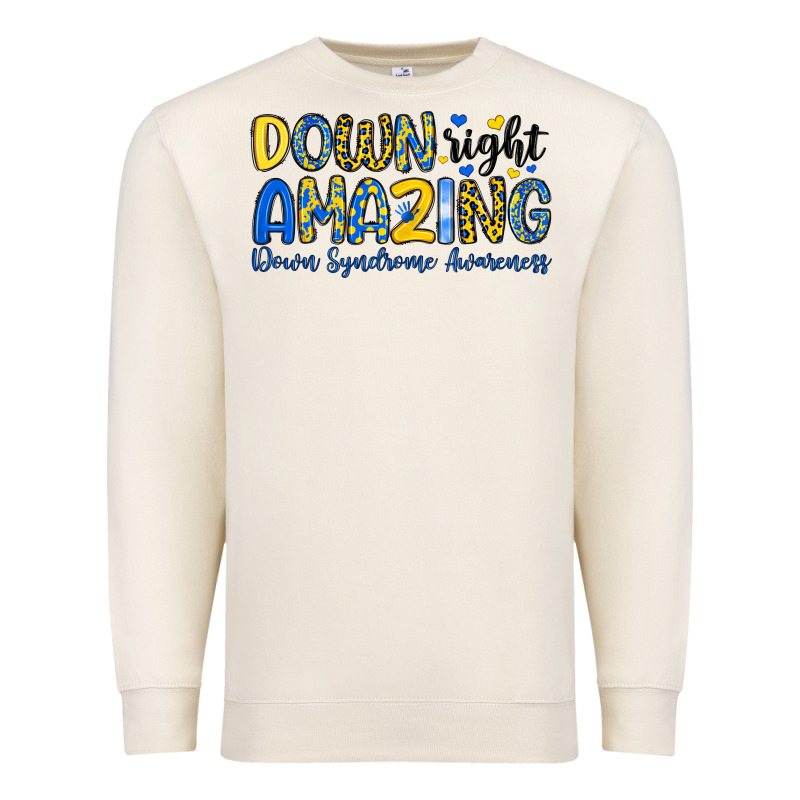 Down Right Amazing Down Syndrome Awareness Premium Sweatshirt by Artiststas | Teevron