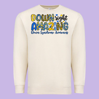Down Right Amazing Down Syndrome Awareness Premium Sweatshirt Designed By Artiststas