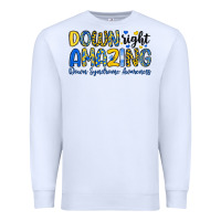 White down right amazing down syndrome awareness Premium Sweatshirt - Artiststas
