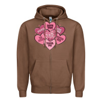 Chestnut valentines conversation hearts Zipper Hoodie - MaliasSmallBusiness