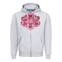 Heather Grey valentines conversation hearts Zipper Hoodie - MaliasSmallBusiness