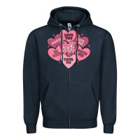 Navy valentines conversation hearts Zipper Hoodie - MaliasSmallBusiness