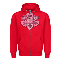 Red valentines conversation hearts Zipper Hoodie - MaliasSmallBusiness
