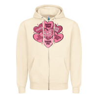 Sandshell valentines conversation hearts Zipper Hoodie - MaliasSmallBusiness