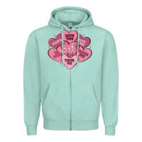 Seafoam valentines conversation hearts Zipper Hoodie - MaliasSmallBusiness