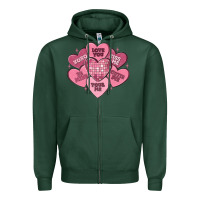 Valentines Conversation Hearts Zipper Hoodie | Teevron