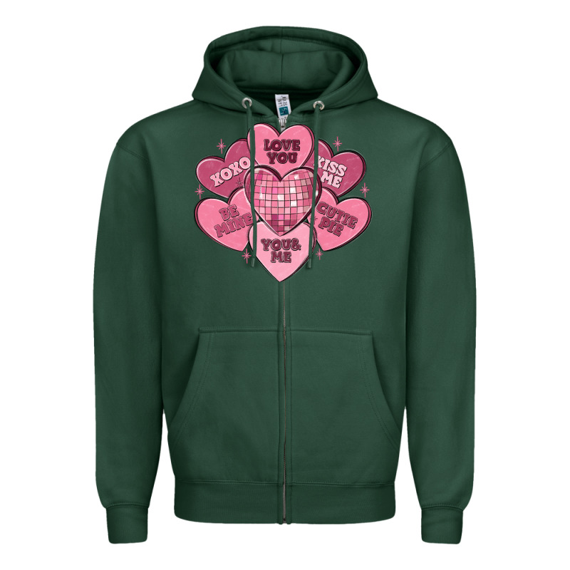 Valentines Conversation Hearts Zipper Hoodie by MaliasSmallBusiness | Teevron
