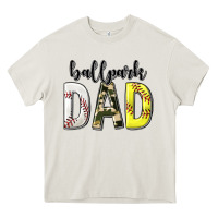 Cream ballpark dad with softball and baseball Heavy Core Tee - texasbilliewilder
