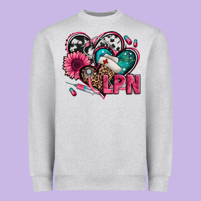 Lpn Licensed Practical Nurse Hearts Heavyweight Sweatshirt Designed By Jasminsmagicworld