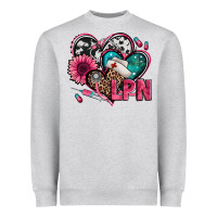 Heather Grey lpn licensed practical nurse hearts Heavyweight Sweatshirt - Jasminsmagicworld