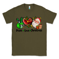 Army Green peace love  christmas Classic Tee - AdoDesignShop