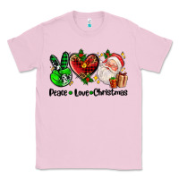 Bubblegum Pink peace love  christmas Classic Tee - AdoDesignShop