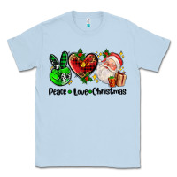 Dusty Blue peace love  christmas Classic Tee - AdoDesignShop