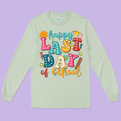 Happy Last Day Of School Long Sleeve Tee Designed By Jahusdesignshop