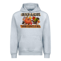 Heather Grey just a girl who loves fall Urban Hoodie - CowGirlArtShop