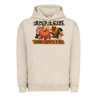 Pigment French Oak just a girl who loves fall Urban Hoodie - CowGirlArtShop