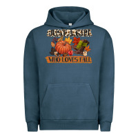 Pigment Midnight Navy just a girl who loves fall Urban Hoodie - CowGirlArtShop