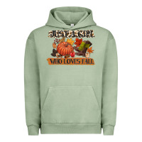 Pigment Oil Green just a girl who loves fall Urban Hoodie - CowGirlArtShop
