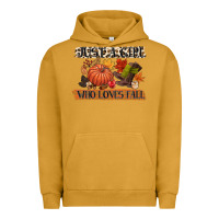 Pigment Peanut Butter just a girl who loves fall Urban Hoodie - CowGirlArtShop