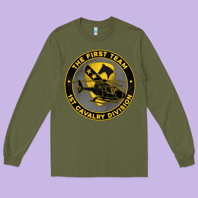The First Team 1st Cavalry Division Long Sleeve Tee Designed By Jasminsmagicworld