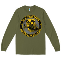Army Green the first team 1st cavalry division Long Sleeve Tee - Jasminsmagicworld