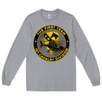 Heather Grey the first team 1st cavalry division Long Sleeve Tee - Jasminsmagicworld